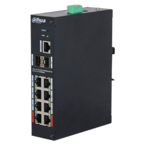 Dahua HS4210-8GT-110 Upravljivi Layer 2 industrijski PoE 10-portni gigabitni switch sa 8 PoE porta, 2 SFP porta i 1 konzolnim portom