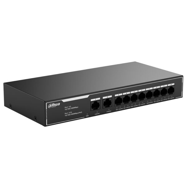 Dahua SG1010LP Layer 2 PoE 8-portni gigabitni switch sa 2 uplink-a